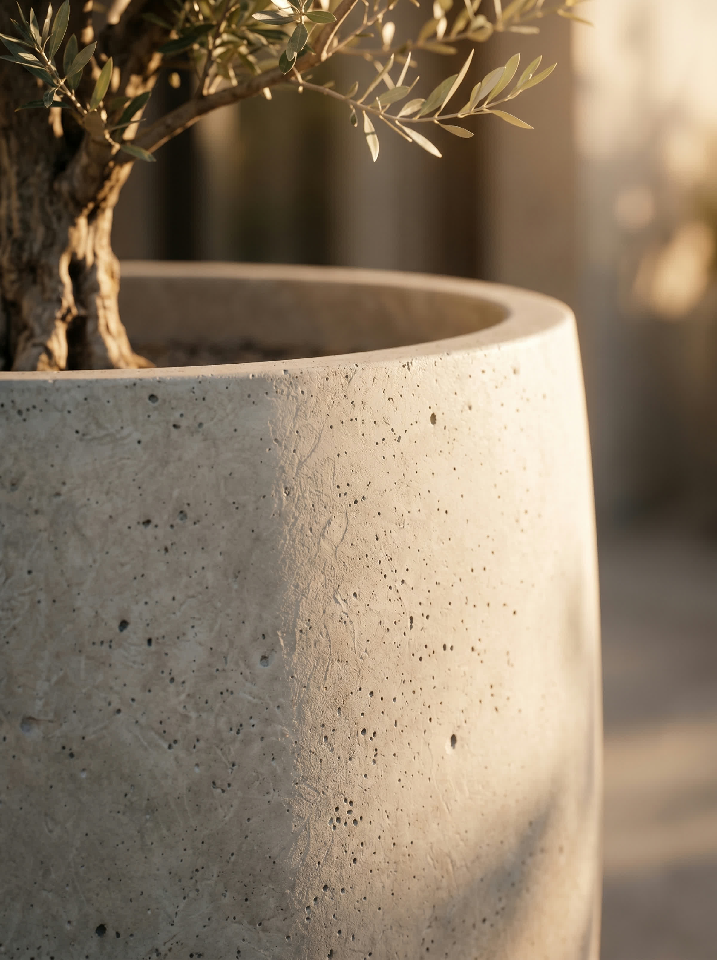 Yuvarlak Beton Saksı detay