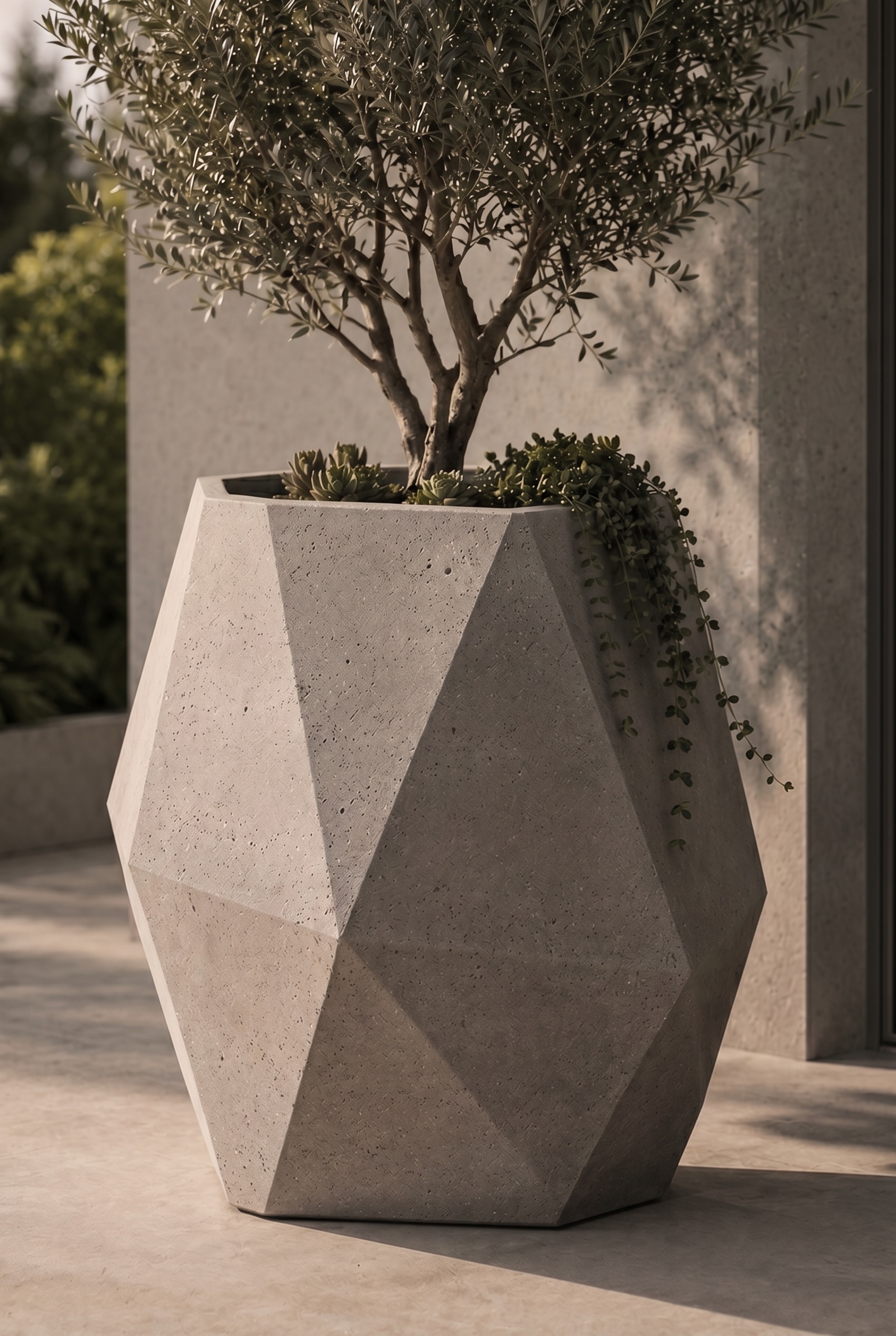 Fasetalı Beton Saksı